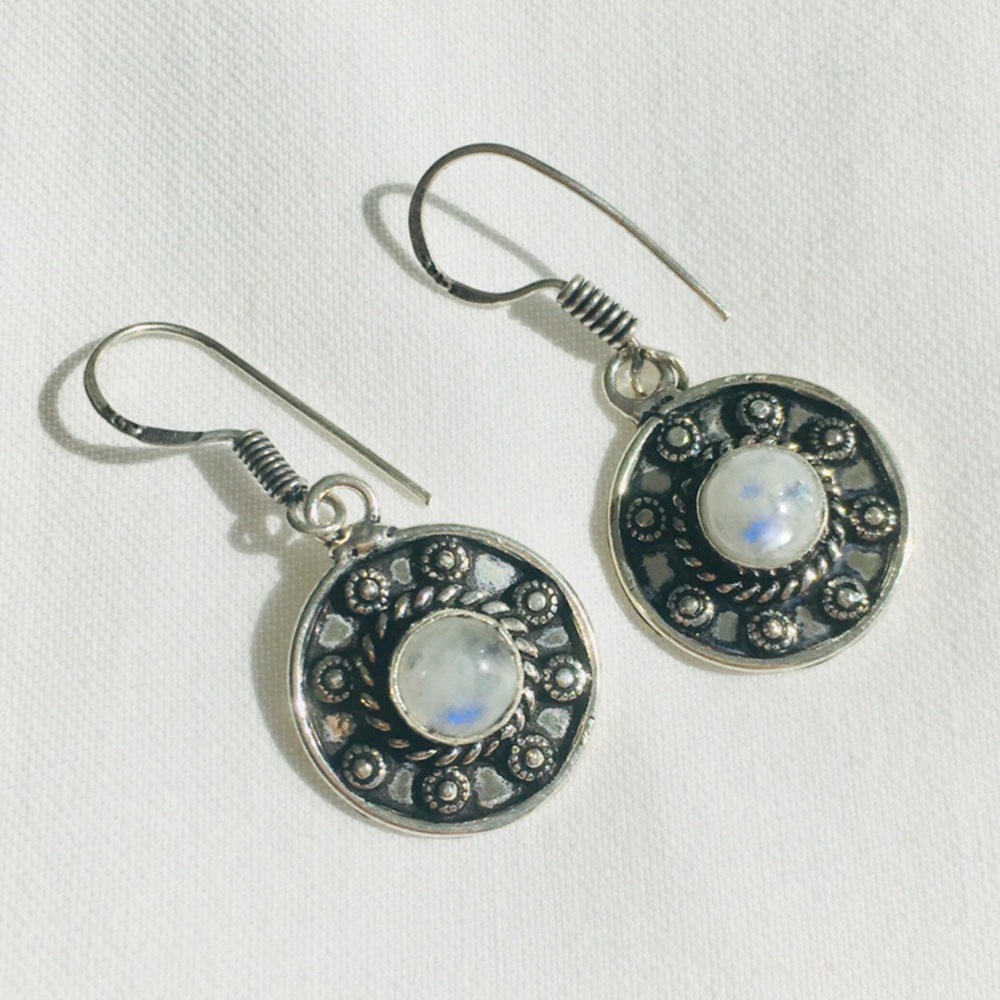 🍉3/$20 Handmade Sterling & 🌈 Moonstone Earrings